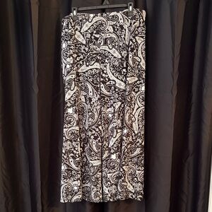 Black & White Paisley wide leg pants